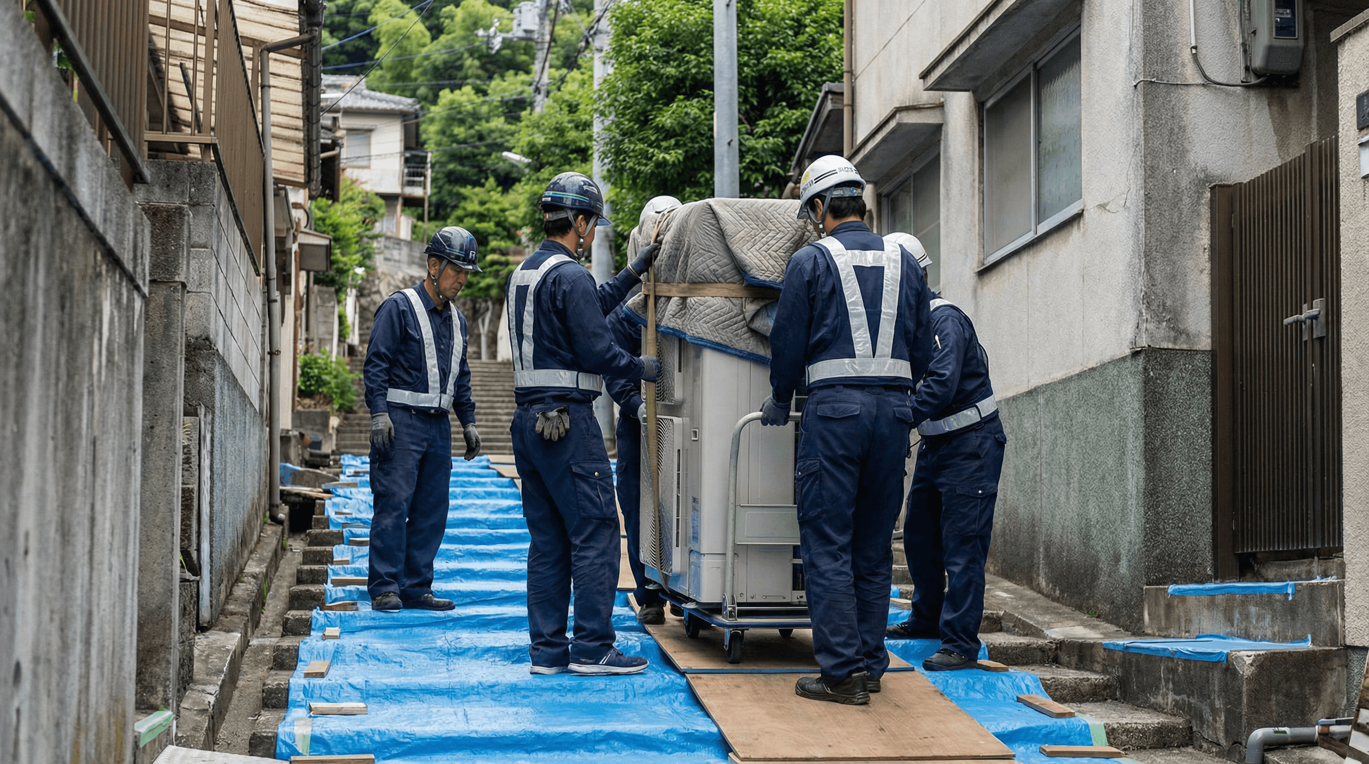設備機器の搬入作業